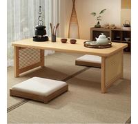 STARHMLUX Japanese Folding Coffee Table Low Coffee Table for Sitting on The Floor No Assembly Portable for Living Room Tatami Tea Room Dining Bedroom Natural wood color 80cm