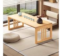 STARHMLUX Japanese Folding Coffee Tables, Foldable Low Floor Table Tea Table Bamboo for Sitting on The Floor for Living Room Tatami Tea Room Dining Bedroom Natural Wood 2 100x48x30cm