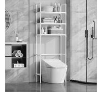 STARHMLUX Mobile Sopra Wc Impermeabile, Portaoggetti Bagno con 2 Scaffale, Mobili Bagno Salva Spazio per Bagno white B