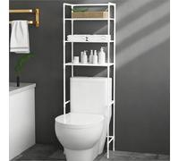 STARHMLUX Mobile Sopra Wc Impermeabile, Portaoggetti Bagno con 2 Scaffale, Mobili Bagno Salva Spazio per Bagno white A
