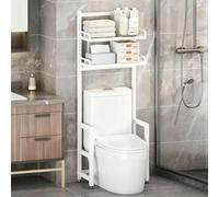 STARHMLUX Mobile Sopra Wc Impermeabile, Portaoggetti Bagno con Ripiani Regolabili, Porta Detersivi Lavatrice, Scaffale Bagno Salvaspazio white 2F