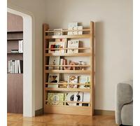 STARHMLUX Montessoriana Bookcase for Children, with 3-6 Tiers, Solid Wood Wall Bookcase, Space-Saving, for Bedroom, Living Room, Children's room 5F 100cm