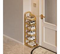 STARHMLUX Scarpiera Salvaspazio Stretta 5 a 10 Ripiani Portascarpe Verticale in Metallo Torre Slim Organizzatore Scarpe per Ingresso Corridoio Piccoli Spazi Bianco Nero Oro gold 6F