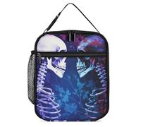Staring at The Skeleton Lunch Bag per adulti - Lunchbox termico riutilizzabile, piccola borsa porta pranzo a prova di perdite per uomini e donne, borsa termica portatile per lavoro, ufficio, picnic