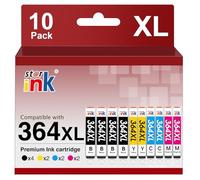 Starink 364XL 10 Pack Cartucce d'inchiostro Compatibili con HP 364 XL Deskjet 3070A 3520 3524 3522 Officejet 4620 4622 4610 Photosmart 5510 6510 5515 5520 5524 7510 Mag520,Nero Ciano Magenta Giallo