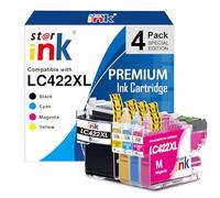 starink LC422XL LC-422VALXL Cartucce d'inchiostro Compatibile per Brother LC422XL LC 422 per Brother MFC-J5340DW MFC-J5345DW MFC-J5740DW MFC-J6540DW MFC-J6940DW,Nero Ciano Magenta Giallo (4 Pezzi)