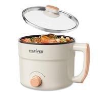 Stariver - Pentola calda elettrica da 1,5 litri con doppia potenza, mini pentola antiaderente portatile per ramen, zuppa, pasta, uova, avena, protezione contro il surriscaldamento e l'ebollizione