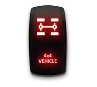 Stark, interruttore a bilanciere a LED a 5 pin con incisione laser a doppia luce, 20 A, 12 V, on/off, colore: rosso