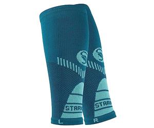 STARK SOUL 2 paia di calze a compressione a polpaccio, senza piede, per uomo e donna, per lo sport, per polpaccio, per le gambe, 2 paia di petrolio, S