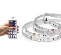 STARKLicht LED Strip LED RGB Set, 3m, 12V, con alimentazione, telecomando e controller a infrarossi, diverse modalità di cambio colore, IP20
