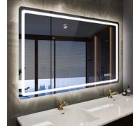 STARLEAD Specchio-Bagno-con-Luce 100x70 cm, Specchio-LED-Bagno-con-Bluetooth, 3 Colori Luce, Dimmerabile, Antifog, Memoria, IP44, Vetro Temperato HD, Orizzontale/Verticale