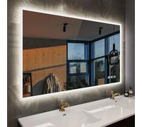 STARLEAD Specchio-Bagno-con-Luce e Bluetooth 70x100cm, Specchio-Bagno-LED con Antifog, Dimmerabile, 3 Colori Luce, Memoria, HD Vetro Temperato, IP44, Orizzontale/Verticale