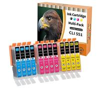 Starlet24 12x 551XL Cartucce Compatibili per Canon CLI-551 551XL Colori