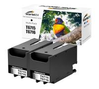 Starlet24 2x scatole di manutenzione T6715 compatibili con Epson T6715 T6716 C13T671500 C13T671600 per Workforce Pro WF-4720DWF WF-4725DWF WF-4730DTWF WF-4740DTWF WF-4825DWF WF-C5710DWF WF-C5790DWF