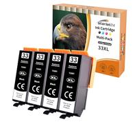 Starlet24 4x 33XL Nero Multipack Compatibili con Epson 33XL BK 33 XL Nero per Epson XP7100 Cartucce XP-540 XP-530 XP-630 XP-635 XP-645