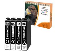 Starlet24 4x cartucce 604XL nere compatibili con Epson 604 604XL nero per Expression Home XP-2200 XP-2205 XP-3200 XP-3205 XP-4200 XP-4205 Workforce WF2910 WF2930 WF2935 WF2950
