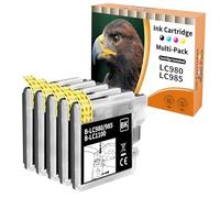 Starlet24 5X LC980 LC985 nero compatibile con Brother LC1100BK LC980BK LC985BK per DCP-145C DCP-185C DCP-195C MFC-250C DCP-365CN DCP-373CW DCP-375CW MFC-490CW MFC-5490CN MFC-5890CN MFC-6490CW