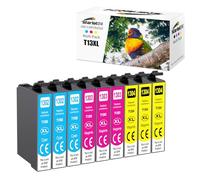 Starlet24 9 cartucce per stampante T1306 compatibili con Epson T1306 T1302 T1303 T1304 per Stylus SX525WD SX535WD SX620FW Office B42WD BX925FWD BX635FWD Workforce WF-3520DWF WF-7525 WF-7015