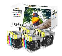 Starlet24 cartucce compatibili per Brother LC-980 LC-1100, per DCP-145C DCP-195C DCP-165C MFC-250C MFC-490CW MFC-5490CN MFC-5890CN (8 nero, 4 ciano, 4 magenta, 4 giallo)