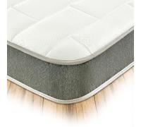Starlight Beds Essentials - Materasso ibrido a molle e memory foam, misura grande, 90 x 190 x 19 cm, con elegante design grigio