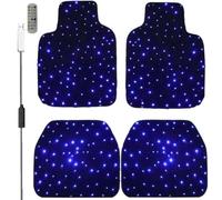 Starlight Floor Mats for Cars,LED Light Up Voice Control Car Floor Mats,Full Set Comfort Rainbow Light Car Floor Mat,Shiny Starry Waterproof Non-Slip Carpet,Universal Luminous Rug (Usb Cable)