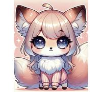 Starlight Fox: College Ruled Lined Notebook with Cute Kawaii Animal Fantasy Design: Perfect for Writing, Journaling, Doodling - 7.5 x 9.25 Inches, 100 ... College Ruled, Matching Front and Back Cover