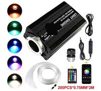 Starlights per Auto Luci for auto a forma di cielo stellato, luci for in fibra ottica, for atmosfera, controllo della musica, da soffitto RGB 12W, 8 colori, styling fai te(200pcsX0.75mmX2m)