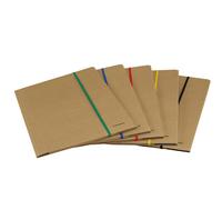 STARLINE - 1405 - Cartella 3 lembi con elastico piatto colorato - 25 x 35 cm - dorso variabile - cartoncino - avana - Starline - STL6105 - Conf. da 1 Pz. - 1405