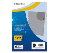 STARLINE - 2000013C5-STL - Divisori numerici 12 tacche - A4 - PP - grigio - Starline - STL5506 - Conf. da 1 Pz. - 2000013C5-STL