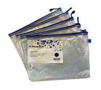 STARLINE - 3300 STL - Busta a rete con cerniera blu- PVC - 27 x 36 cm - trasparente - Starline - STL7311 - Conf. da 5 Pz. - 3300 STL