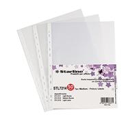 Buste forate Medium, liscio, 22 x 30 cm, trasparente, Starline, conf. 50 pezzi - trasparente 662214stl