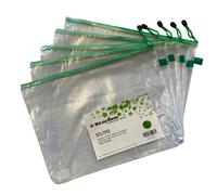 STARLINE - 5073.STL7312 - Busta a rete con cerniera verde - PVC - 31,2 x 41,2 cm - trasparente - Starline - STL7312 - Conf. da 5 Pz. - 5073.STL7312