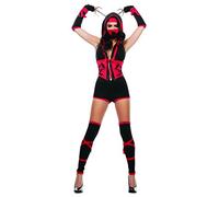 Starline Costume da ninja drago rosso da donna, Rosso/nero, Large