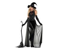 Starline Raven Strega Donna Costume Halloween Spooky Sparkle Glam Rete s6036