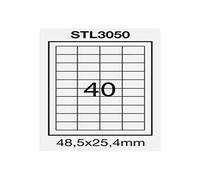 etichette adesive - in carta - permanenti - 48,5 x 25,4 mm - 40 et/fg - 100 fogli - bianco - starline