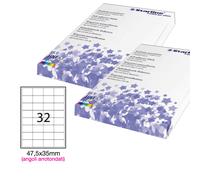 STARLINE - X210ODA407 - Etichette adesive - in carta - angoli arrotondati - permanenti - 47,5 x 35 mm - 32 et-fg - 100 fogli - bianco - Starline - STL3052 - Conf. da 1 Pz.