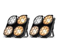 Starlitflow 2PCS 4x 100W COB Par Palco, Bianco Freddo/Caldo Illuminazione Blinder D MX con Attivazione Sonora, Proiettore Ciclorama con Stroboscopio per Discoteca Matrimonio Bar Feste Pubblico
