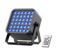 Starlitflow 54W Par LED Batteria RGBWA UV, 5200mAh Ricaricabile 36 LED Luci da Palco con Telecomando, Luci di Scena 4-6 Ore per Esterni Discoteca Matrimoni Bar Spettacolo Halloween Natale