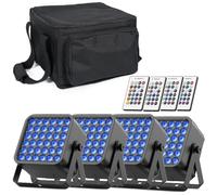 Starlitflow RGBWA UV 54W Par LED Batterie avec Borsa, Rechargeable 5200mAh Lumiere de Scene D MX Sans fil avec Télécommande, Eclairage Scene 4-6h pour Exterieur Mariage Bar Disco Halloween Noël