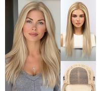 starluck Parrucche per capelli umani parrucche frontali in pizzo capelli umani per le donne biondo cenere Pelucas De Mujer Pelo Humano 40 cm dritti realistici e naturali da indossare tutti i giorni