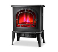 STARLYF Flame Heater - Caminetto Elettrico Decorativo 2000W con Effetto Fiamma Realistica | Termostato e 2 Livelli di Potenza | Stufa Silenziosa e Sicura | Stile Retrò per la Casa