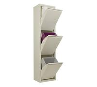 StarMart Pattumiera per Differenziata | EcoPatty Bianco| Raccolta Differenziata |Mobile Metallo| Salvaspazio | Interno, Esterno| 3 Scomparti| 3 secchi| 45 Litri | già Montato