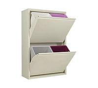 StarMart Pattumiera per Differenziata | EcoPatty Bianco| Raccolta Differenziata |Mobile Metallo| Salvaspazio | Interno, Esterno| 2 Scomparti| 4 secchi| 60 Litri | già Montato