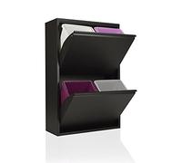 StarMart Pattumiera per Differenziata | EcoPatty Nero| Raccolta Differenziata |Mobile Metallo| Salvaspazio | Interno, Esterno| 2 Scomparti| 4 secchi| 60 Litri | già Montato