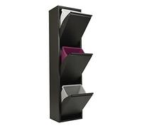 StarMart Pattumiera per Differenziata | EcoPatty Nero| Raccolta Differenziata |Mobile Metallo| Salvaspazio | Interno, Esterno| 3 Scomparti| 3 secchi| 45 Litri | già Montato