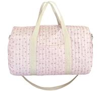 Starnearby Borsa da Viaggio Trapuntata Donna, Borsa per Maternità per la Mamma, Borsone da Viaggio Weekend, Borsa Sportiva Donna con Scomparto Scarpe per Parto Ospedale, Palestra (Fiori rosa)