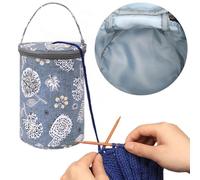 Starnearby Borsa per Lavoro a Maglia Portatile con Motivo Floreale Borsa Porta Filati Borsa Porta Lavoro a Maglia Borsa per Maglieria Contenitore per Filati, Uncinetti, Accessori per Maglieria