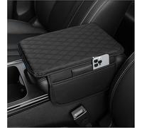 Starnearby Cuscino per Bracciolo Auto con 2 Borse Portaoggetti, Copri Console Centrale per Auto, Imbottitura Bracciolo Auto in Pelle Microfibra, Copri Bracciolo Auto Universale (Noir)