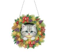 Starnearby Diamond Painting Ghirlanda Natale Fai da te, Diamond Painting Decorazioni Natalizie, Ghirlanda Natalizia da Appendere, Strass Faccia Singola, Decorazione Natale, Regalo