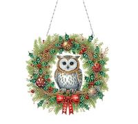 Starnearby Diamond Painting Ghirlanda Natale Fai da te, Diamond Painting Decorazioni Natalizie, Ghirlanda Natalizia da Appendere, Strass Faccia Singola, Decorazione Natale, Regalo
